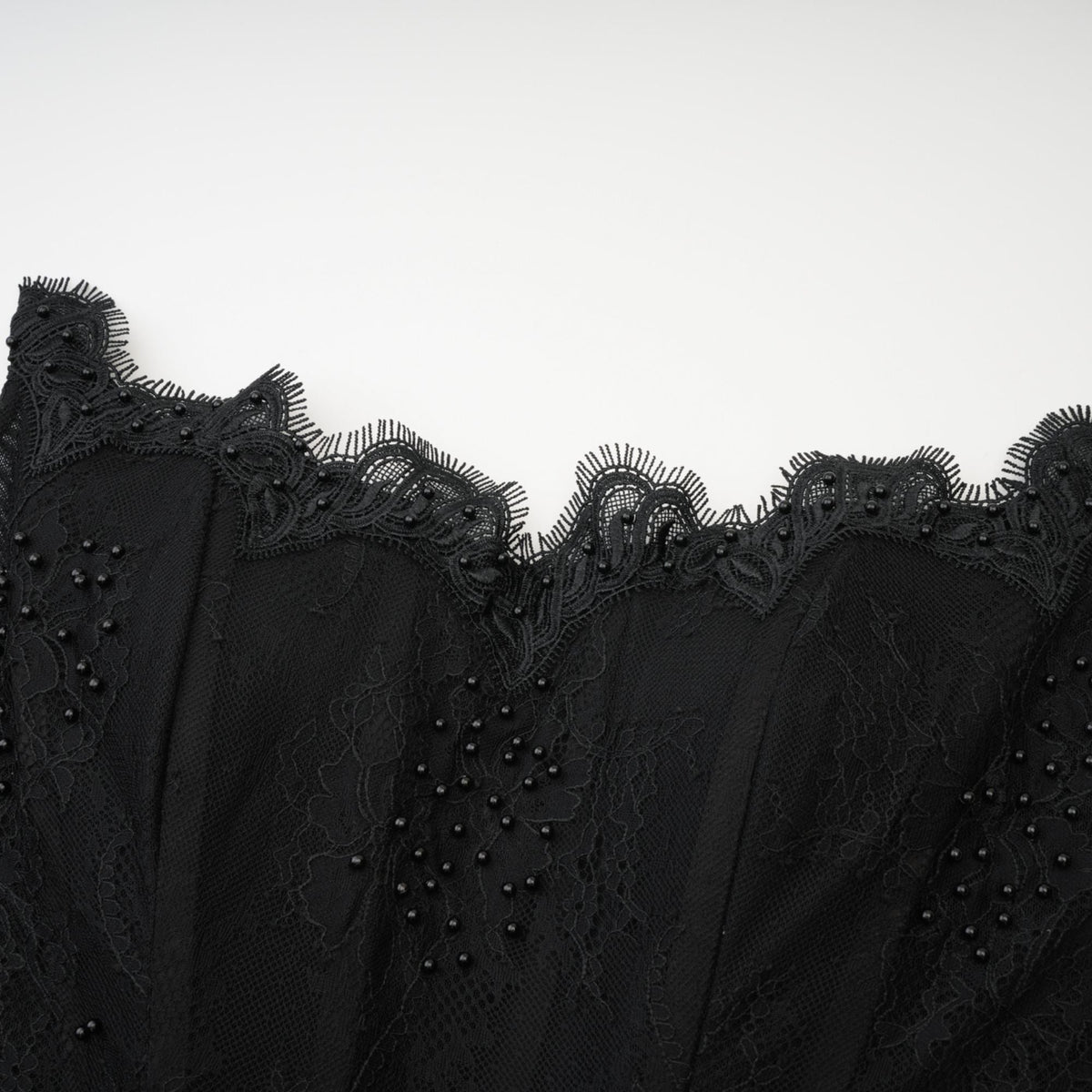 Sylvie black faux-pearl embellished mini dress