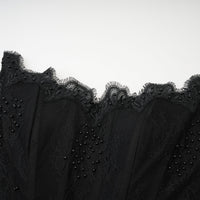 Sylvie black faux-pearl embellished mini dress