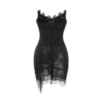 Sylvie black faux-pearl embellished mini dress