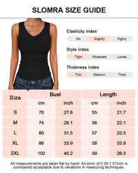 V Neck Ribbed Knit Slim Fit Tank Tops